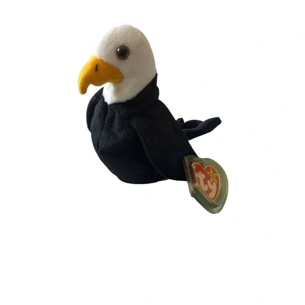 Ty Black and White Baldy Eagle Bird Beanie Baby NWT